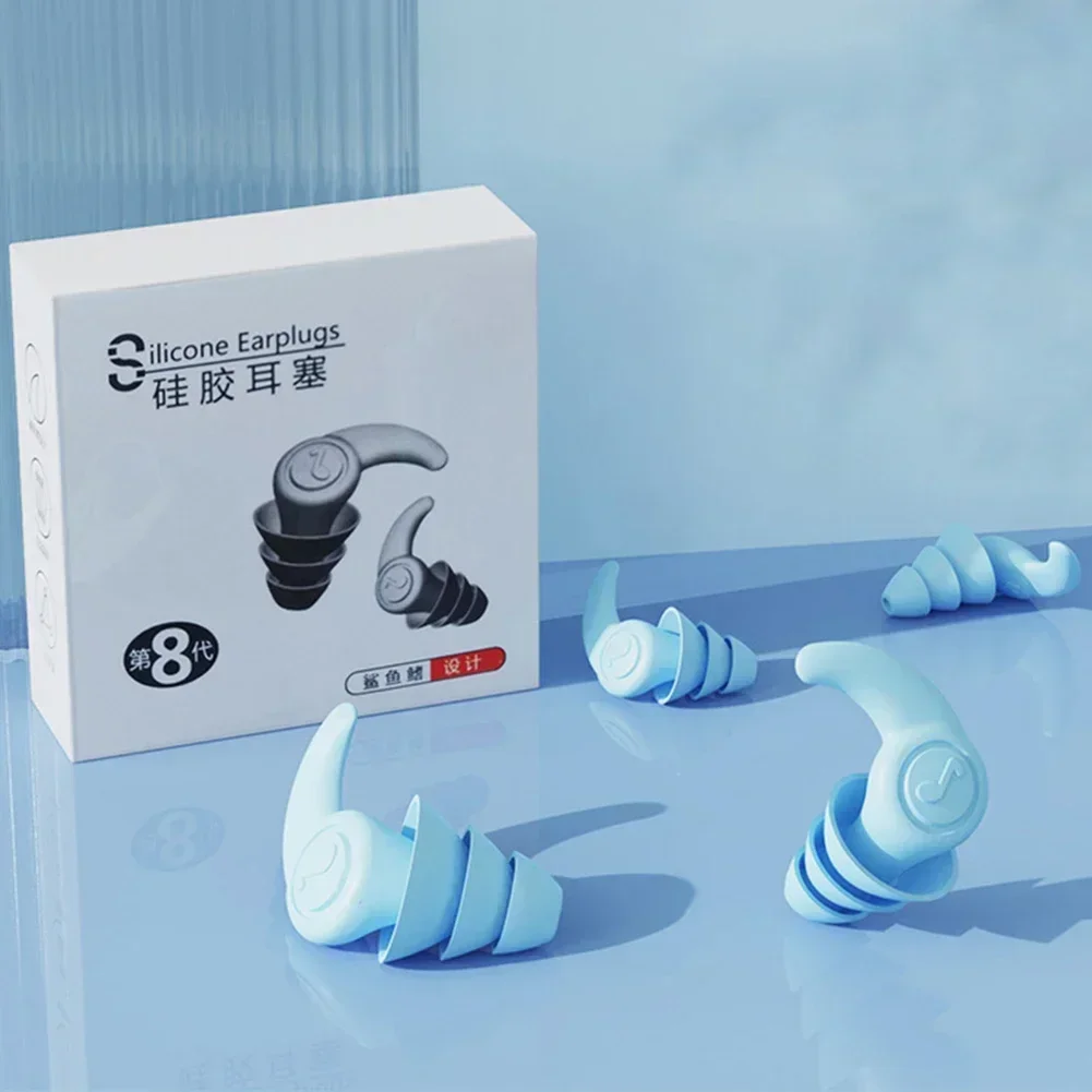 Bouchons d'Oreille Insonorisés en Silicone à Trois Couches, Souples et Confortables, Réduction du Bruit, Protection pour le Sommeil, Accessoire Étanche pour la Natation