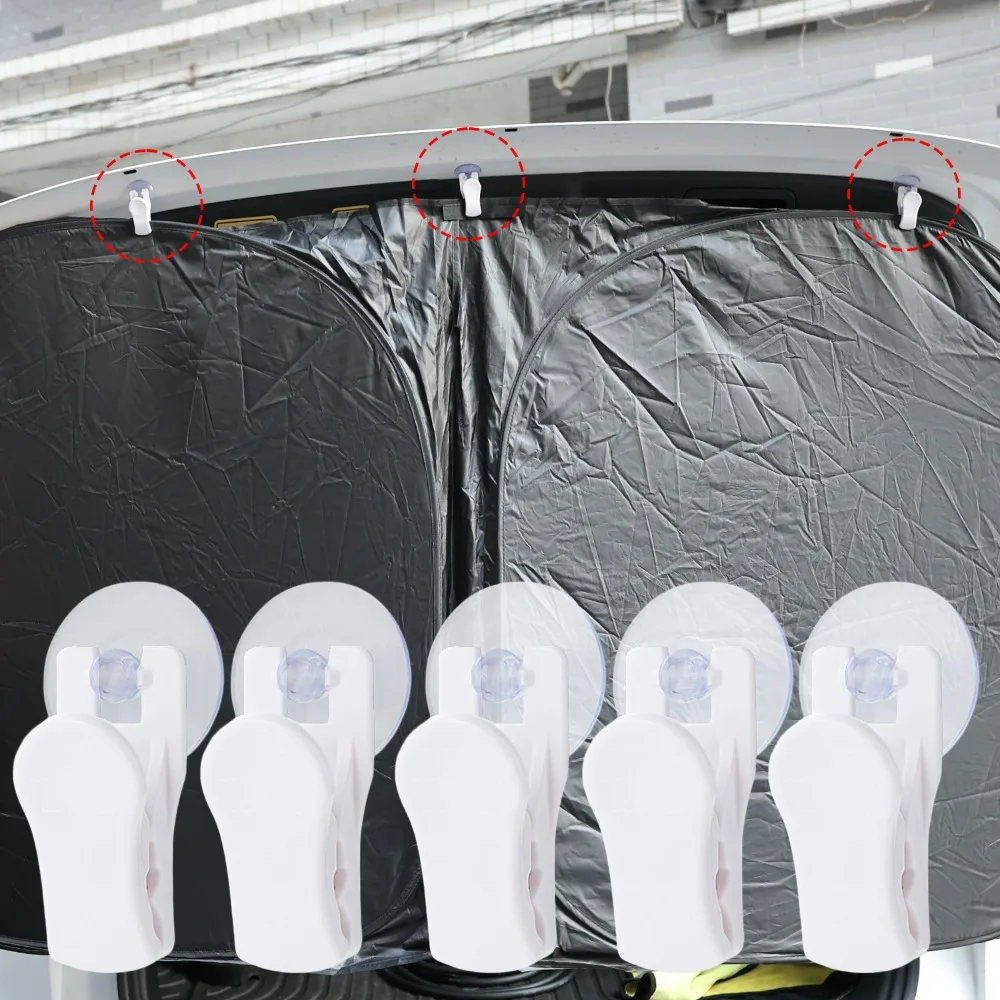 Car Windshield Suction Cup Clip Ticket Bill Holder Sunshade Mini Clamp Photo Card Note Bathroom Towel Storage Hanger Gripper