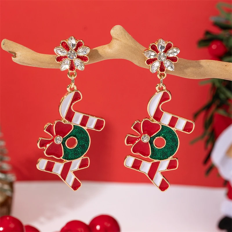 Neue trendige exquisite Weihnachts-Glühbirnen-Ohrhänger für Frauen, einfache Strass-Schleifenohrringe, Weihnachtsfeier-Schmuckgeschenke. – Detail 12
