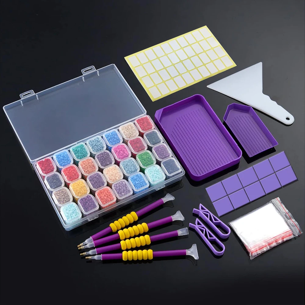 

Diamond Painting Tools with Diamond Embroidery Box and Multiple Sizes Painting Pens Accessories Set for Adults to Make Art Craft