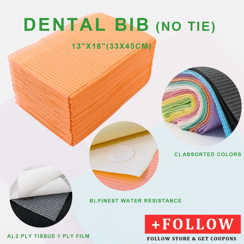 Dental Bib Dentist Napkin Disposable Waterproof Apron Beauty Tattoo Clean Pads Dentistry Sheets Protection Cover 50pc