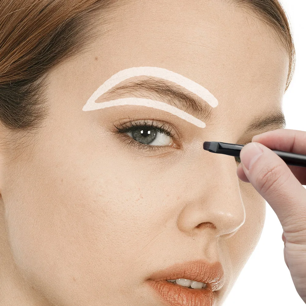 10g White Eyebrow Paste Tattoo Brow Mapping with Brush Microblading Eyebrows Shape Mark Tools Permanent Makeup Accessories