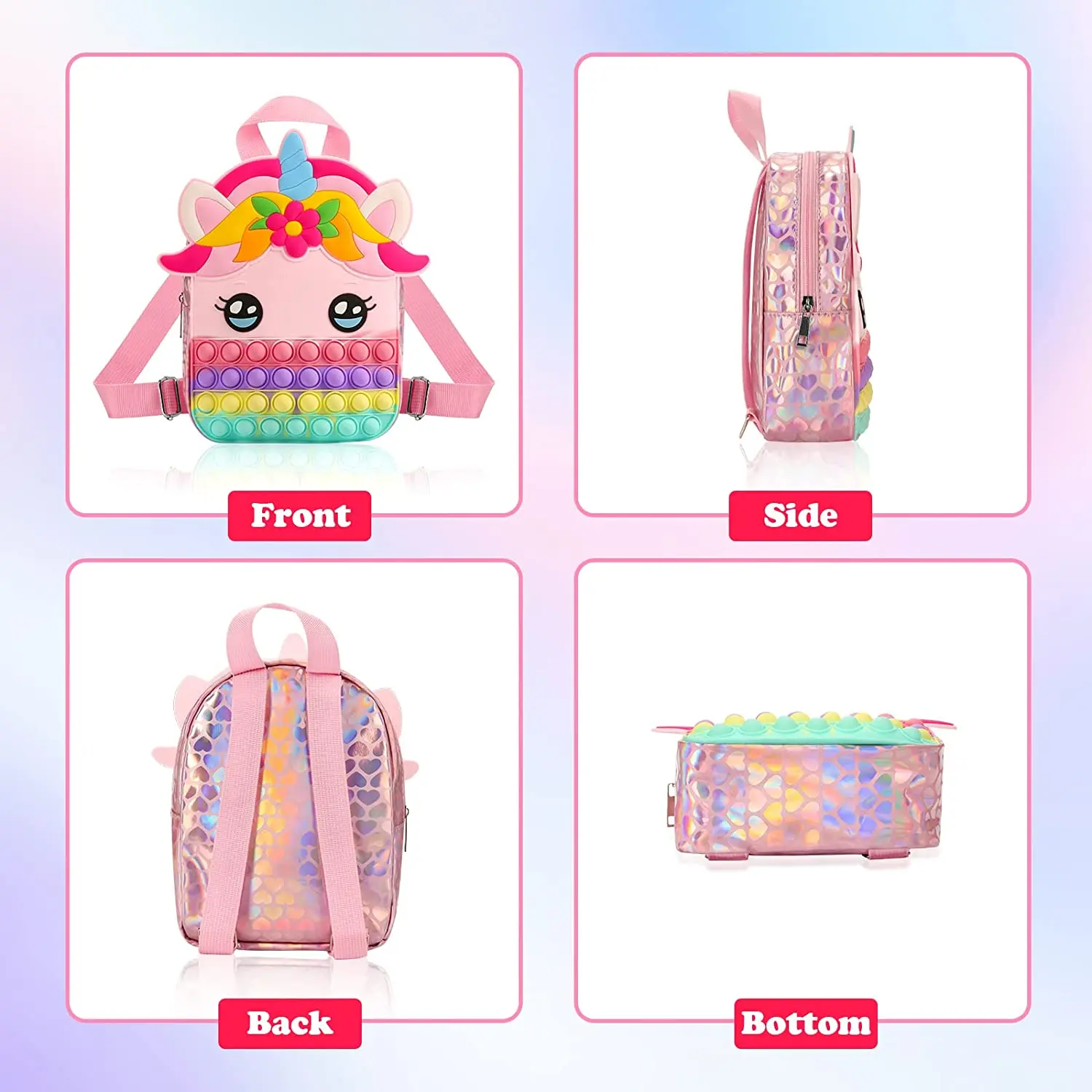 Mochila anti-stress crossbody pop para crianças, sacos bonitos Bubbles, bolsa escolar, presente de aniversário para crianças e estudantes