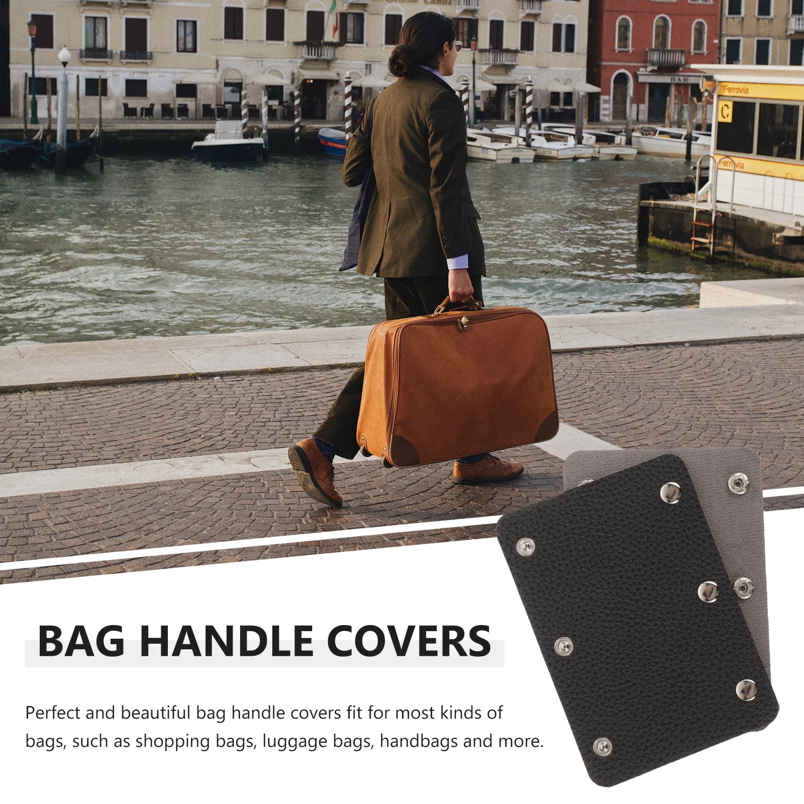 2 قطعة مقبض الأمتعة قبضة بولي كم حقيبة تروللي بعجلات حزام الكتف حامي الأمتعة مقبض التفاف حزام الكتف الأكمام #6