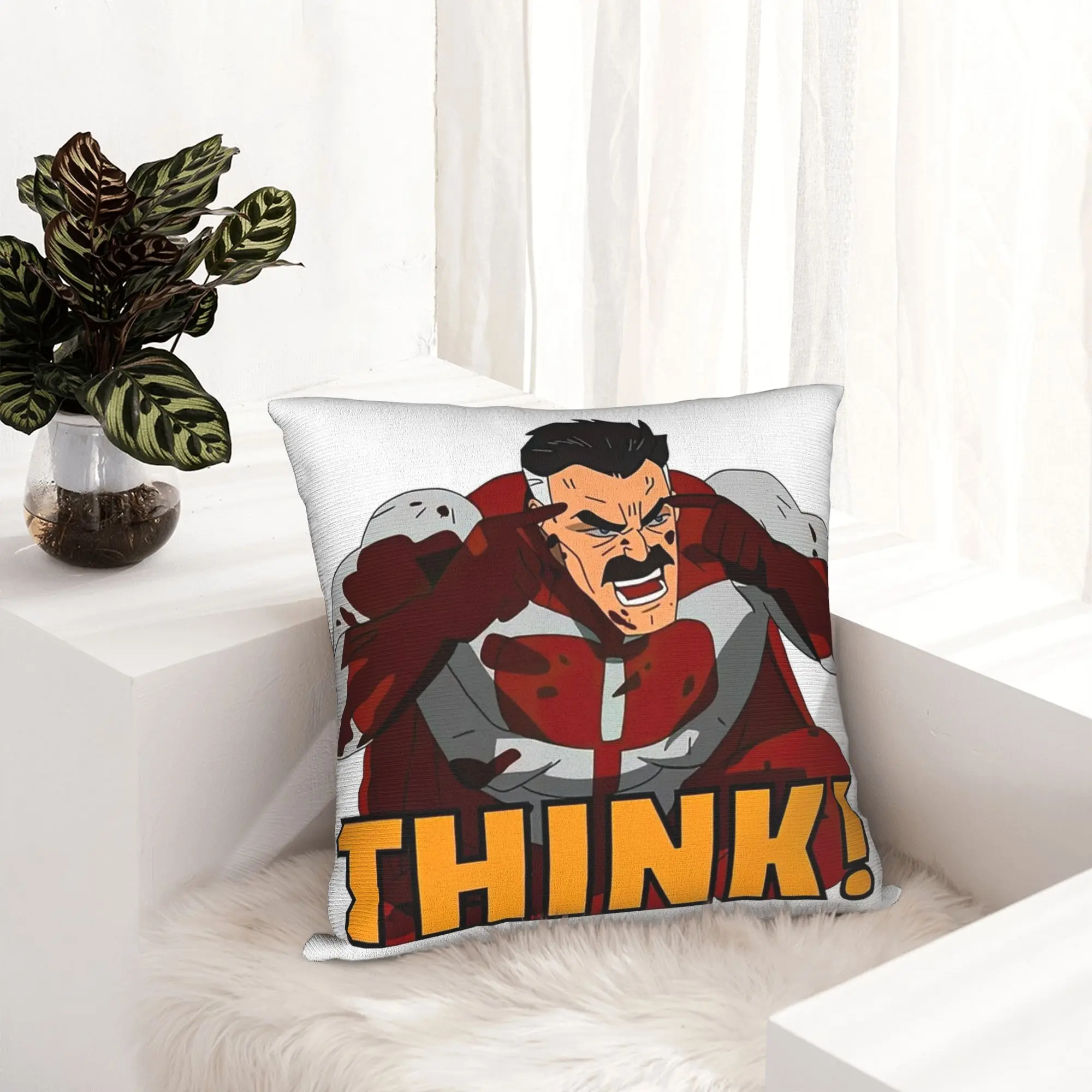 Invincible Omni-Man Think Pillowcase Printing Fabric Cushion Cover Gift  Pillow Case Cover Seat Square 18''