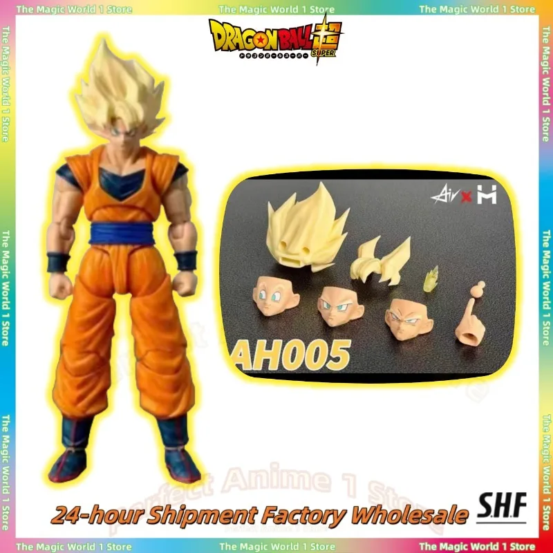 

Dragon Ball Z HA Full Power в наличии Gokong Желтые волосы Одна голова Три лица с Kong Link Rod Plus Детали ручных специальных эффектов