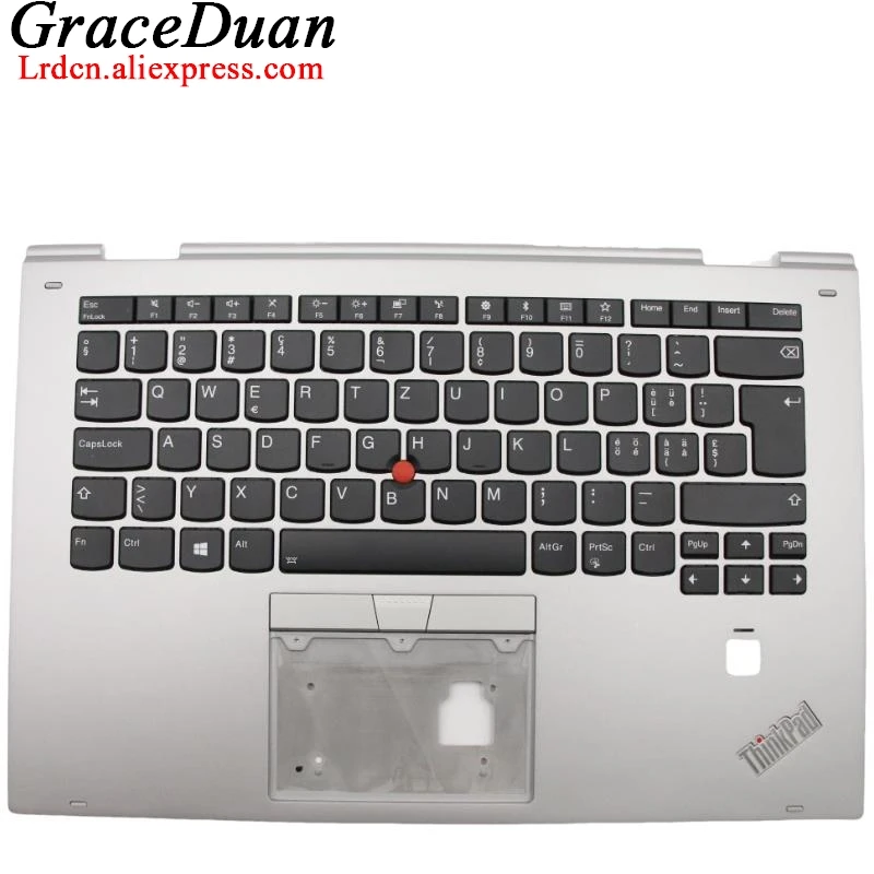 SWS Swiss Silver Keyboard Upper Case Palmrest Shell Cover For Lenovo Thinkpad X1 Yoga 2nd Gen2 G2 01LV034 01LV114 01LV154 01LV07