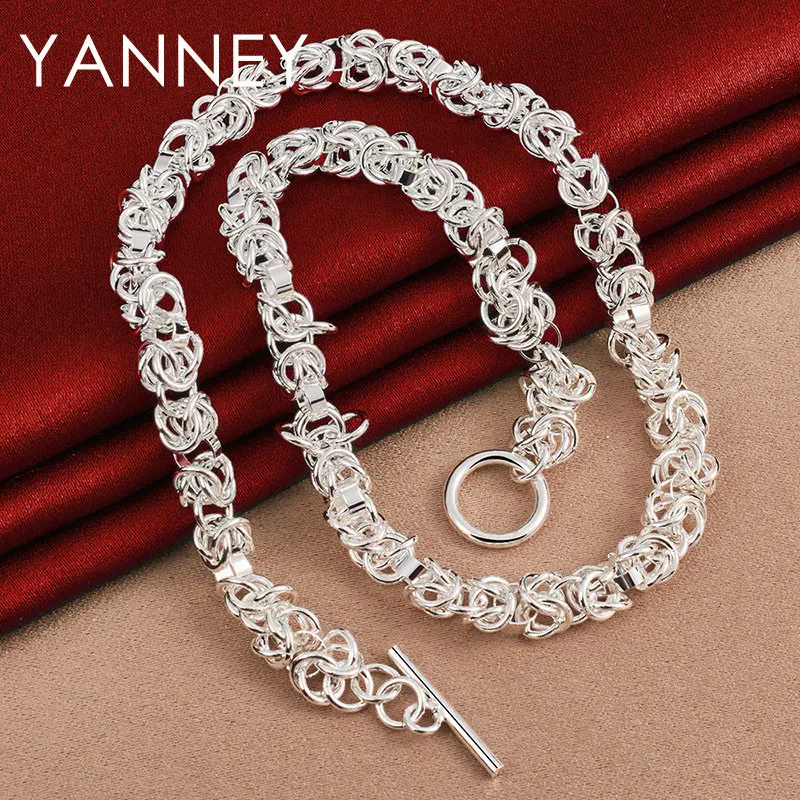 

New 925 Sterling Silver 18 Inches Braided Knot Chain Necklace For Men Women Fashion Hip Hop Charm Gift Jewelry Wedding