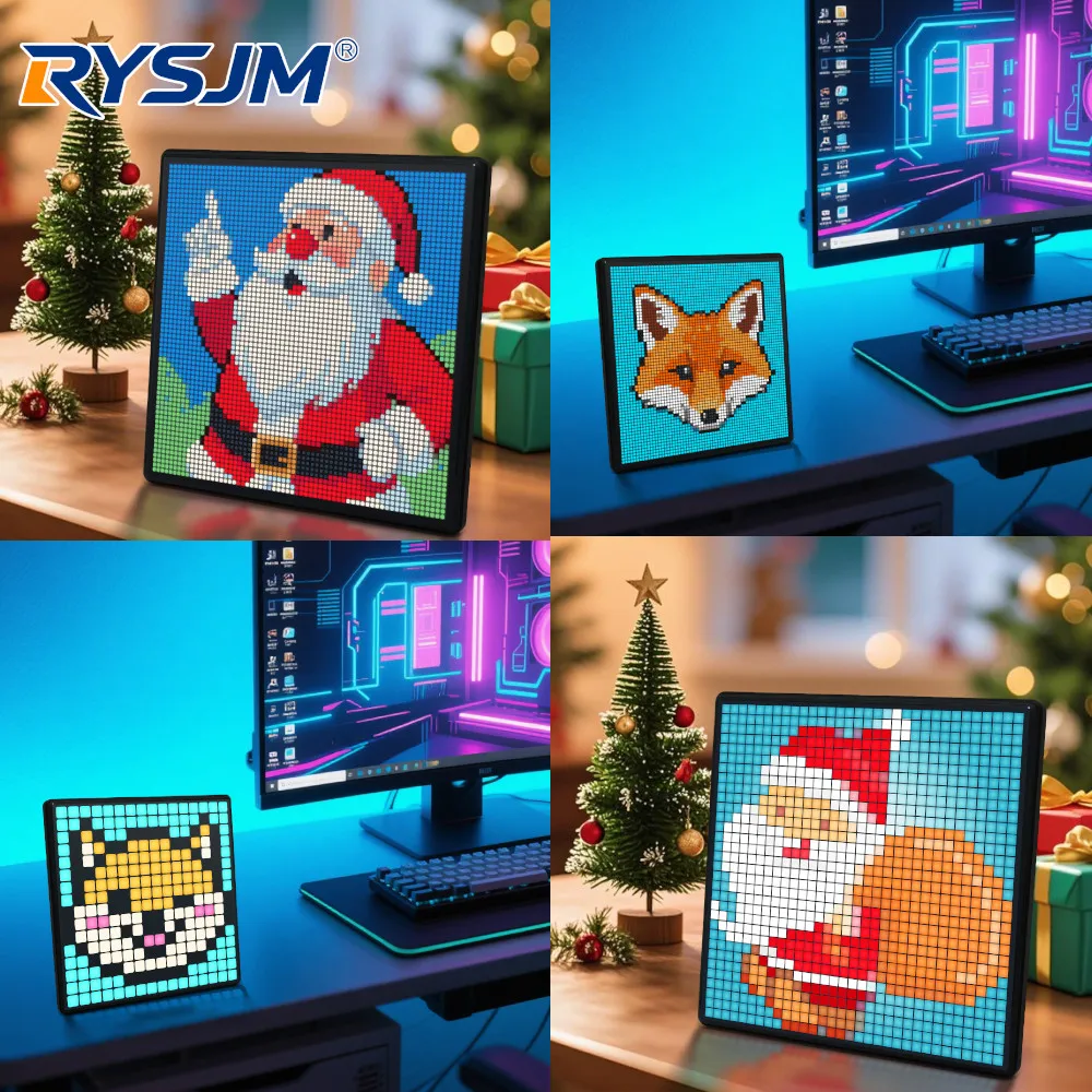 64X64 Smart LED Pixel Display RGB DIY Programmable Pixel APP Control Art Display Creative Animations For Gaming Room Decor