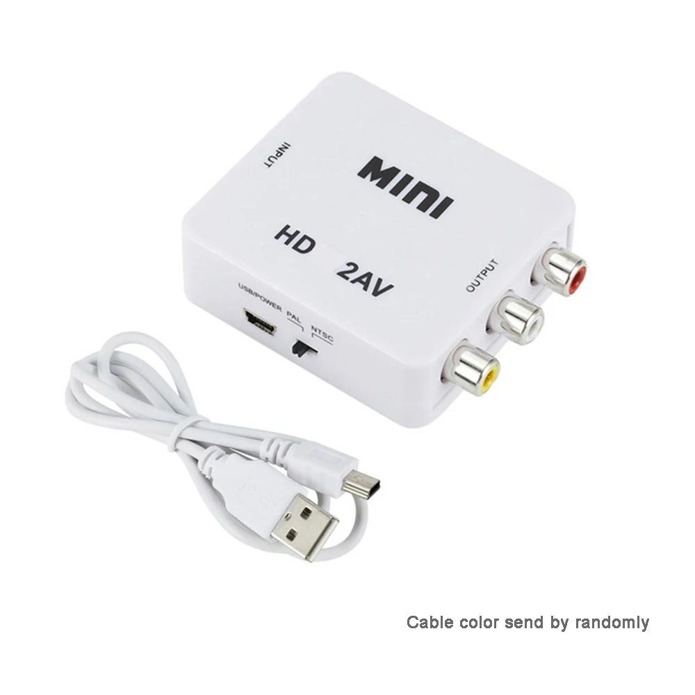 AV2 HDMI compatibile RCA AV/CVSB L/R Video a adattatore Scaler AV compatibile con HDMI HD Video Converter Box 1080P supporto NTSC PAL