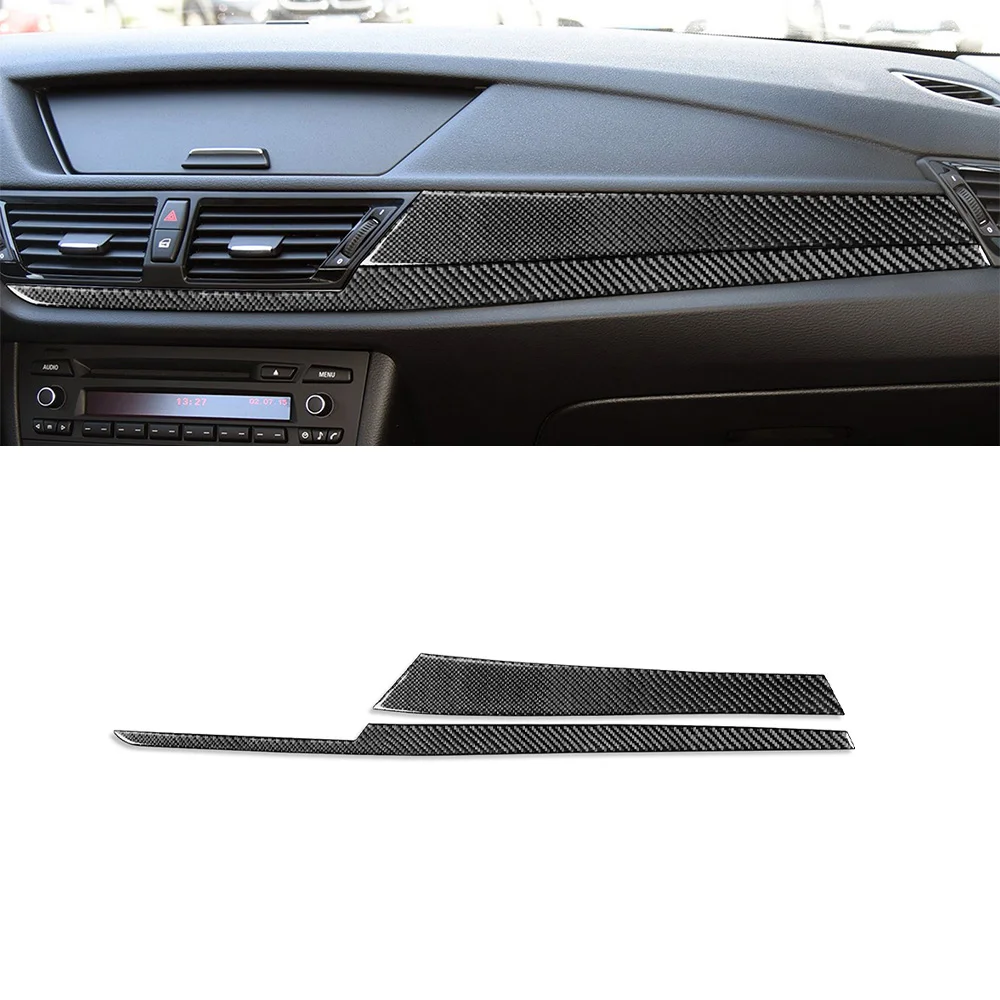 

for X1 E84 2013 2014 2015 Dashboard Panel Decoration Trim Cover Decal Carbon Fiber Car Interior Mouldings Accessories