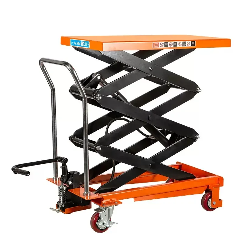 Manual Hydraulic Scissor Lift Table 1000kg Heavy Duty Mobile Lift Platform for Warehouse Workshop view 3