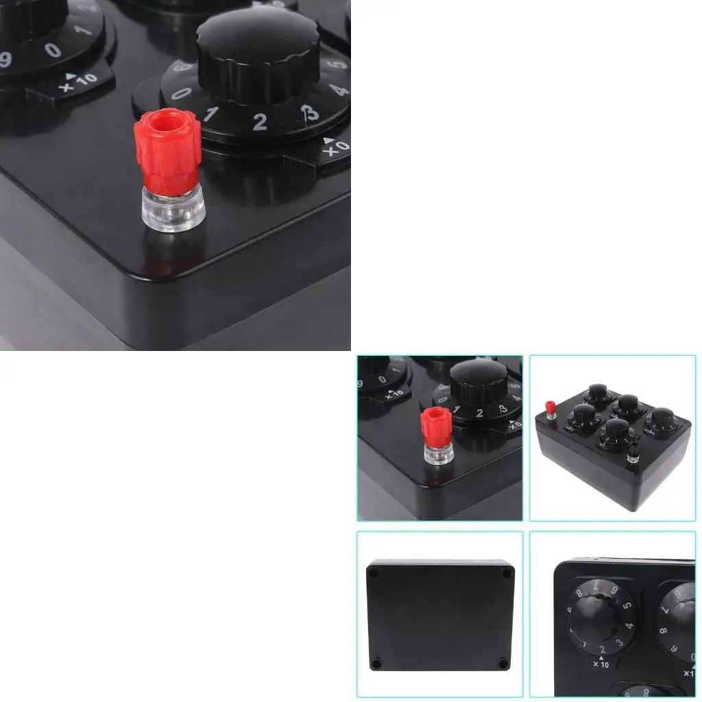 Resistance Box 5 Gears Adjustable Lab Rotary Resistor Substitution Box for DC Variable Knob Switch 0-9999.9 Oh