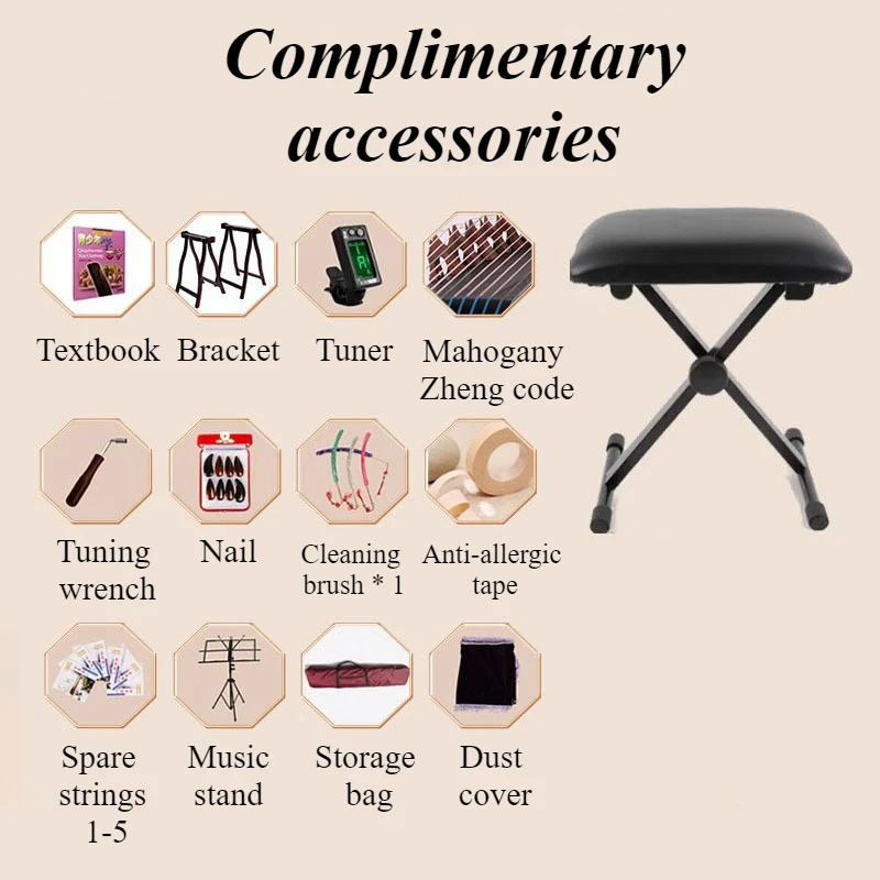 Guqin chino hecho a mano, rendimiento portátil, Guzheng pequeño, práctica para principiantes, instrumentos musicales tradicionales Guzheng profesionales