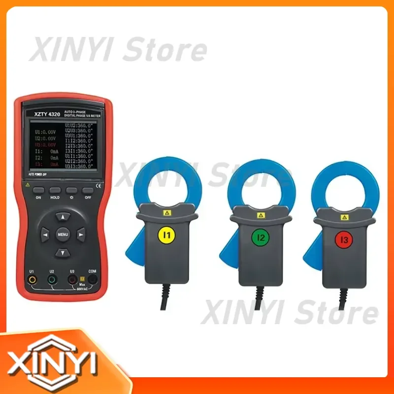 Digital Phase Voltammeter 600V for Digital Double Clamp Phase Voltammeter for Electrical Testing Multimeter for AC Voltage