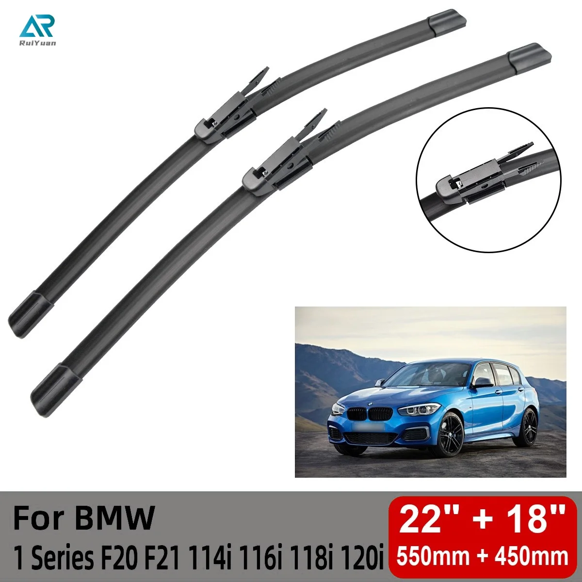 

Front Wiper Blades For BMW 1 Series F20 F21 114i 116i 118i 120i 125i M135i M140i 116d 118d 125d 2012-2019 Windshield Windscreen