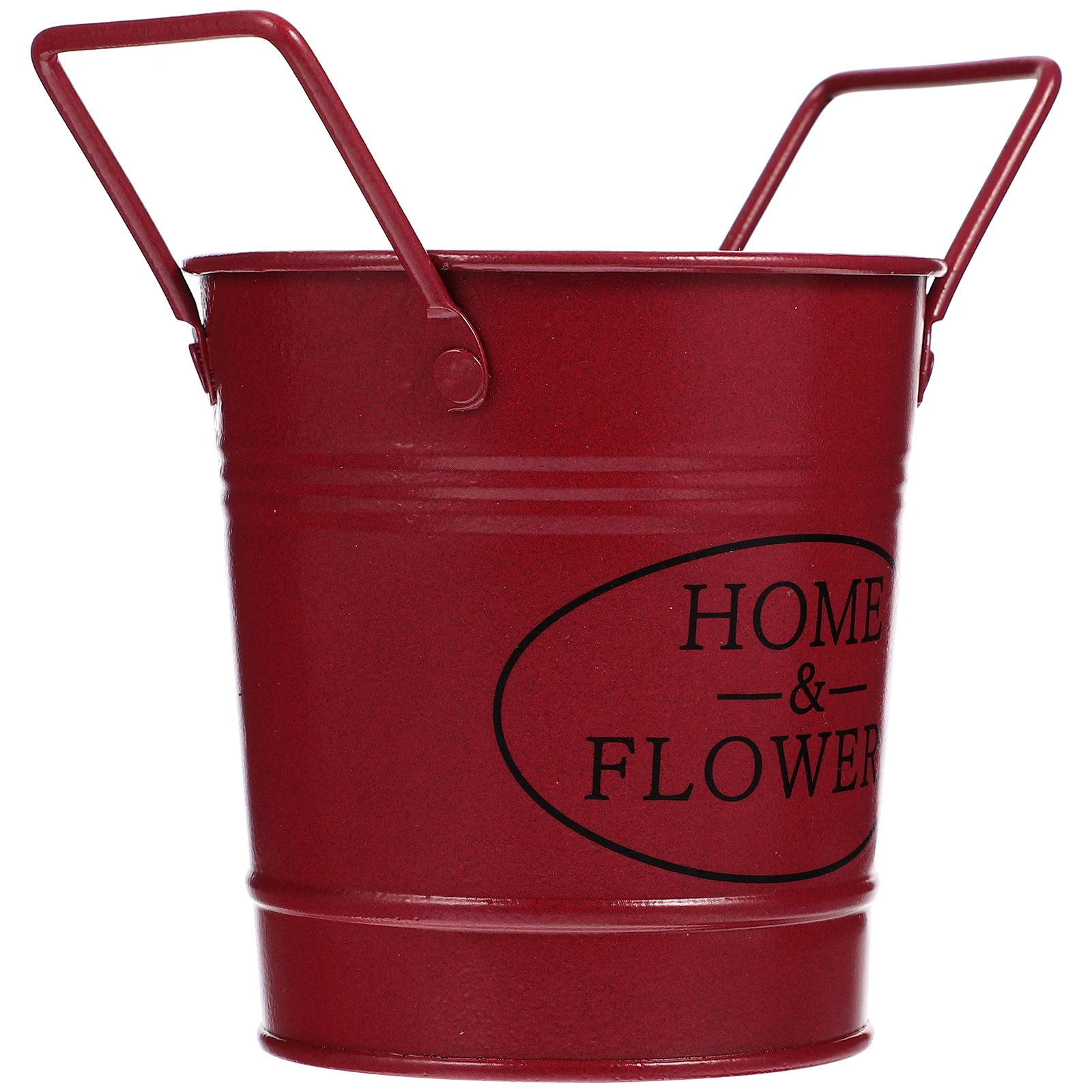 

Metal Flower Pot Iron Plant Basket Vintage Garden Bucket Retro Vase Red Small Easy No Burrs Home Decor Outdoor