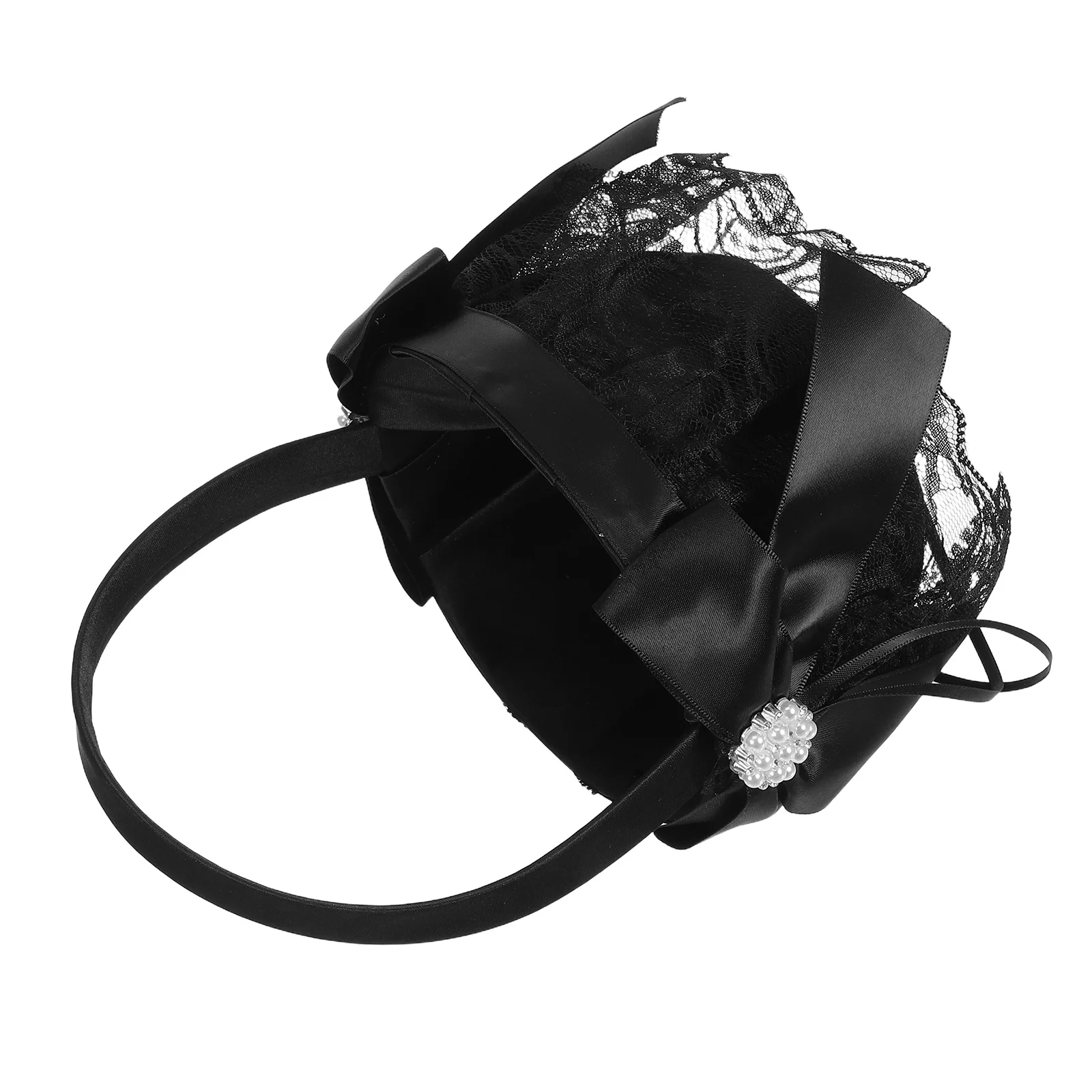 

Свадебная корзина для девочек-цветочниц, черный тканевый держатель для лепестков, легкий для декора свадебной церемонии, небольшой стиль из ротанга, хранилище на память