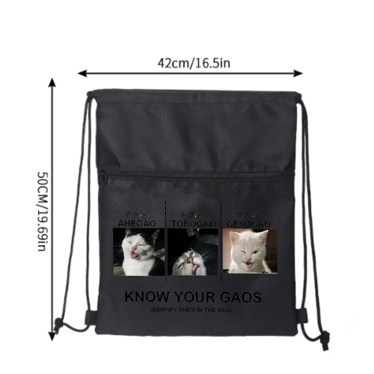 Know Your Gaos Identify Them In The Wild design with cat photos Essential Outdoor Drawstring Zipper Backpack