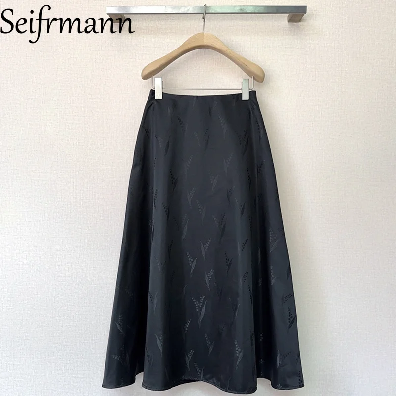 Seifrmann 2026 Summer Women's clothing New Fashionable and Casual Printed High Waist Long Half Skirt