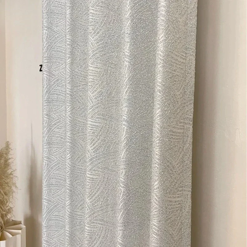 

European Cotton And Linen Curved Retro Simple Blackout Curtains For Living Room Bedroom Dining Luxury Custom Size White Tulle