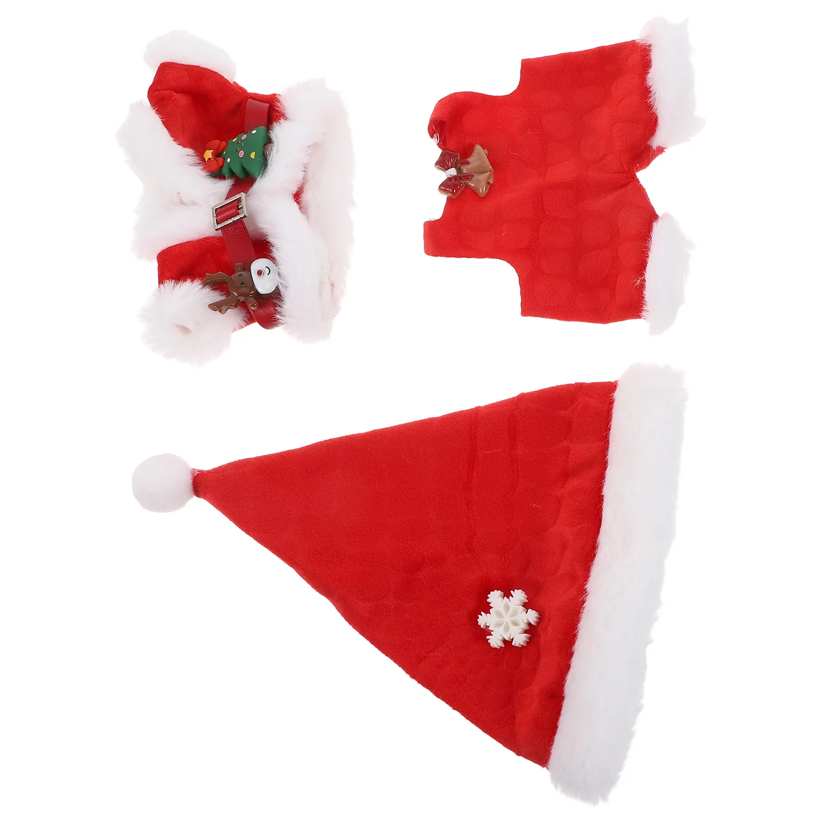 

1 set Clothes Set Santa Outfit For Labubu 1 2 3 Red Green Christmas Costume Knit Top Hat Pants Holiday Dress Winter