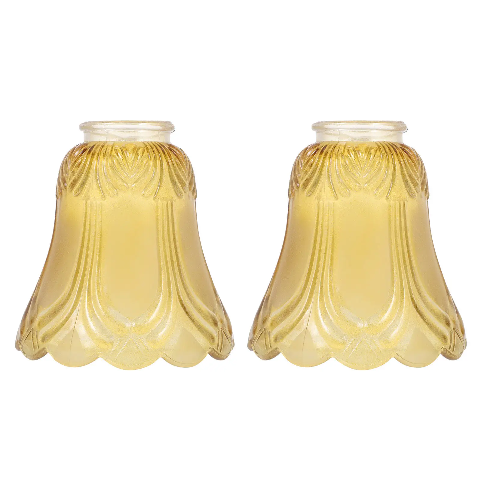2Pcs Glass Lampshade Bell Shape Transparent High Quality Lamp Cover Soft Light Eye Protection for Living Room Bedroom Study