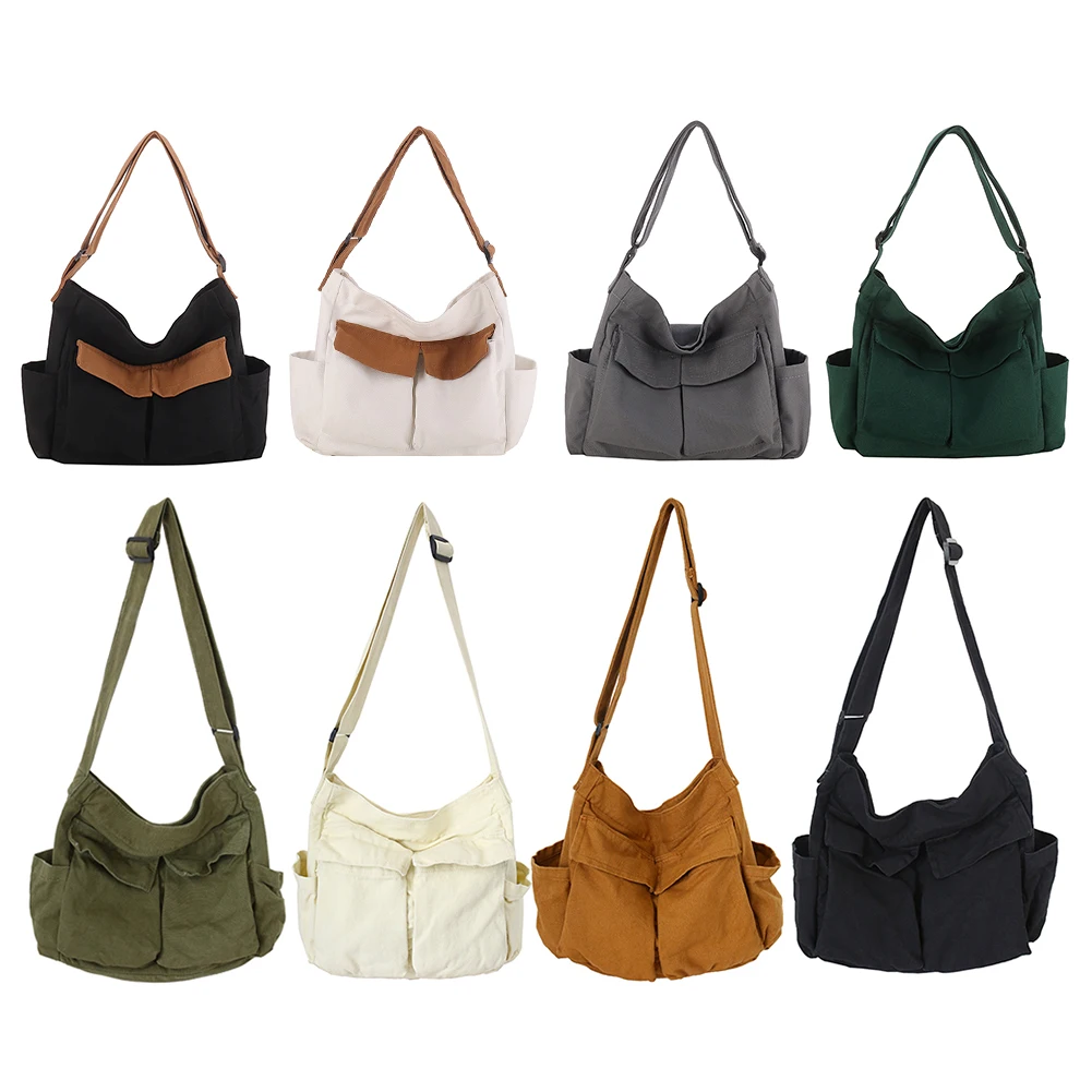 

Женская модная парусиновая сумка на плечо, большая вместительная сумка через плечо для мобильного телефона, дорожная сумка для покупок, украшение