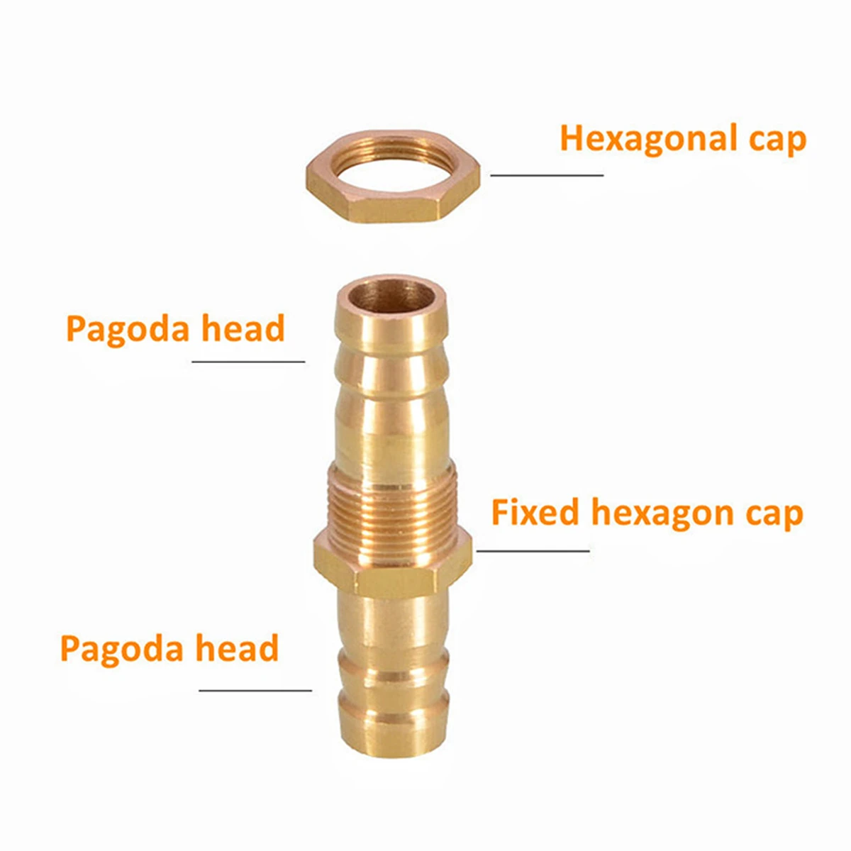 1PC 6/8/10/12/14/19mm Pagoda Brass Hose Fitting Barb Tail 1/8\