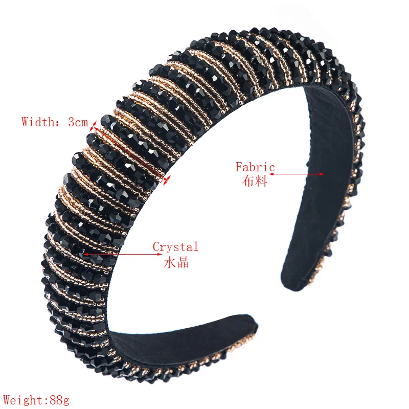 Brand New Shiny Full Rhinestone Headband Fashion Female Headband Elastic Padded Hairband Shiny Hairband Women Headwear