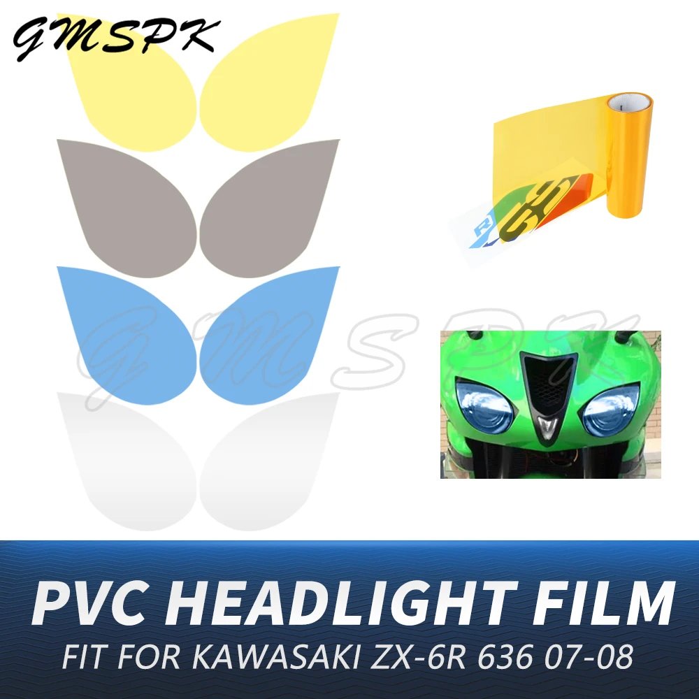Motorcycle Transparent Headlight Film Head Light Protection Decoration Film Sticker Fit For Kawasaki Ninja ZX6R ZX-6R 2007 2008
