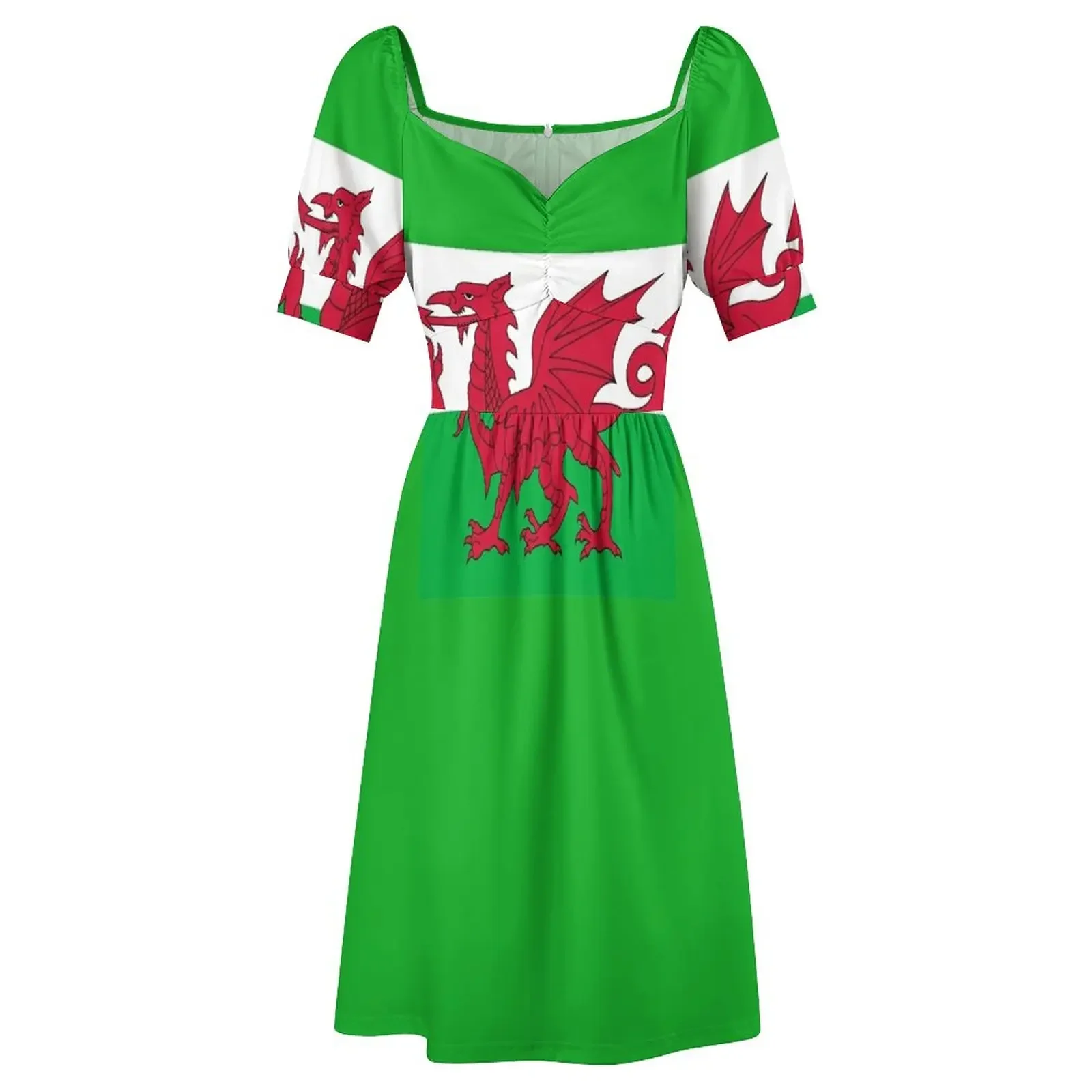 Wales-Nationalflagge – Walisischer Fan-Aufkleber, T-Shirt, Tagesdecke, kurzärmeliges Kleid, Ballkleid 2025, langes Kleid für Damen