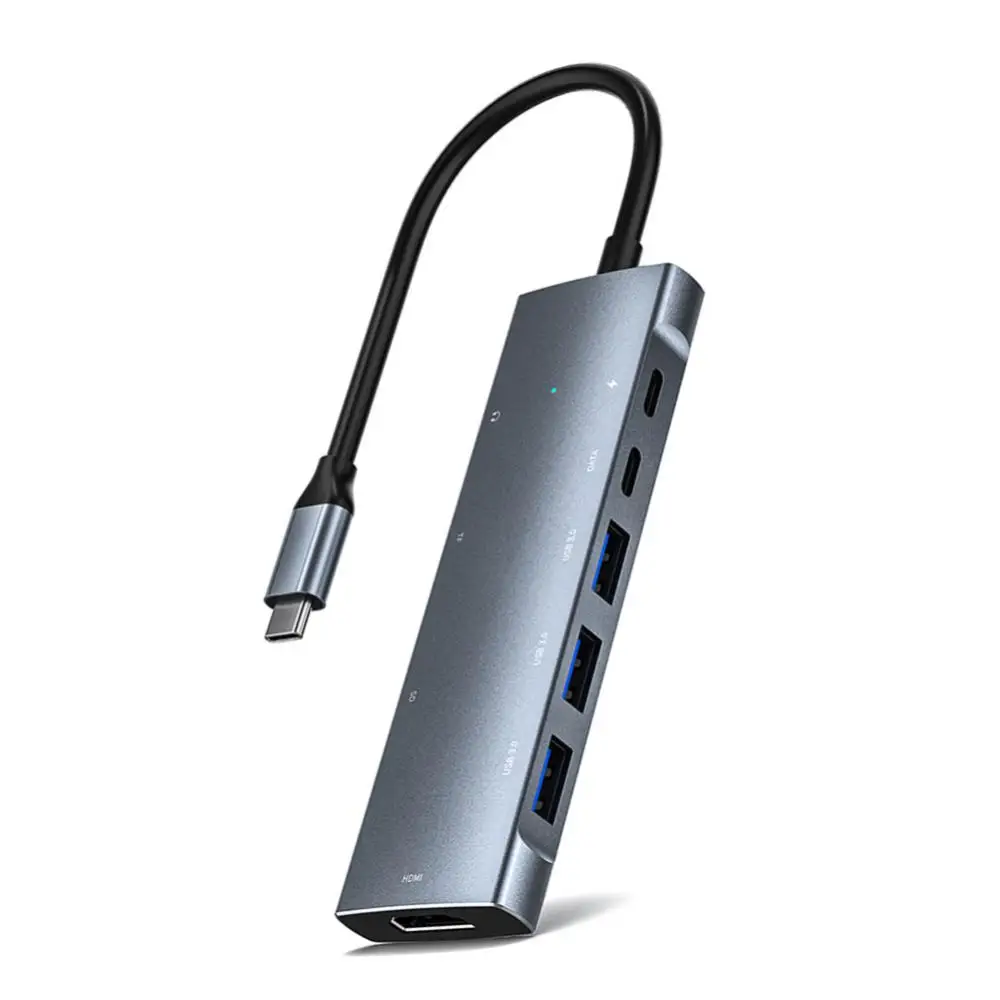 In 1 USB C Hub with RJ45 SD/TF Card Reader Type C 3.1 To 4K Adapter PD Fast Charge for MacBook Notebook Laptop Computer