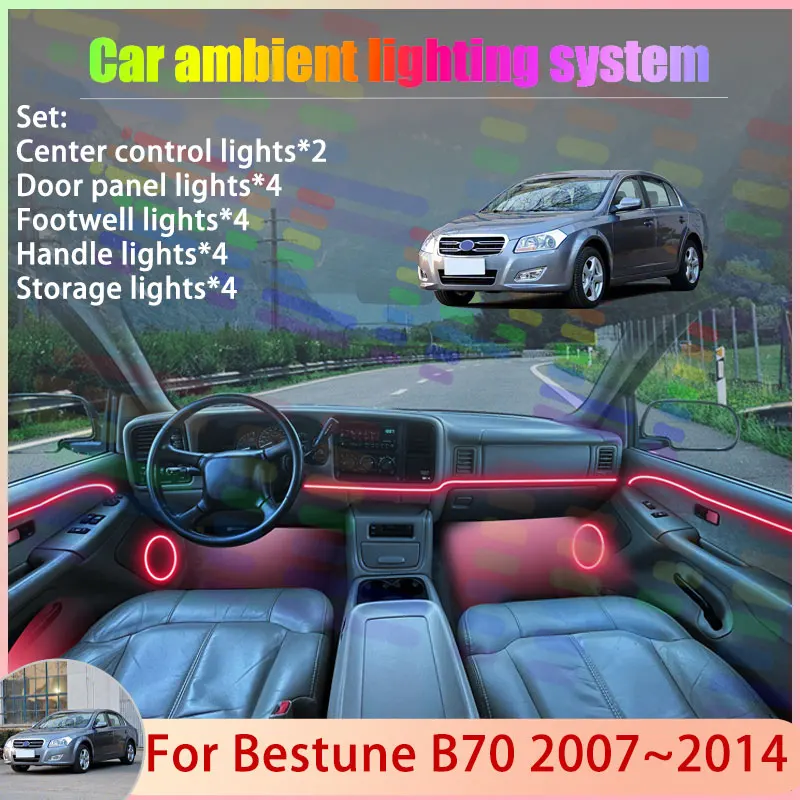 For Bestune B70 2007~2014 MK1 2008 2009 2010 2011 2/24 in 1 Car Atmosphere Light Lamp RGB Shade Ensemble Streamer Atmosphere Set