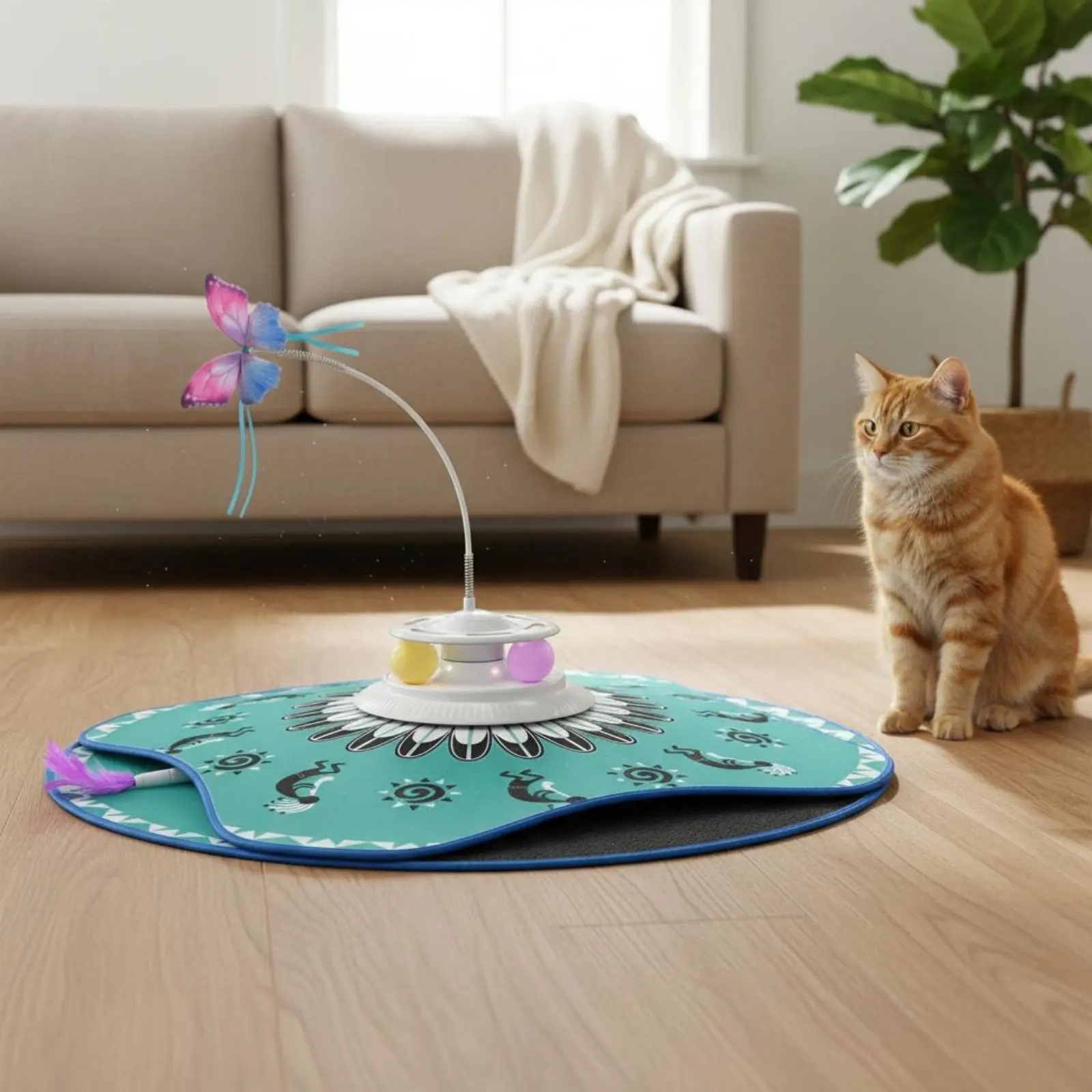 

Electric Rotating Cat Toy Reduces Boredom Automatic Cat Teaser Pet Supplies Multi-Functional Interchangeable Attachments