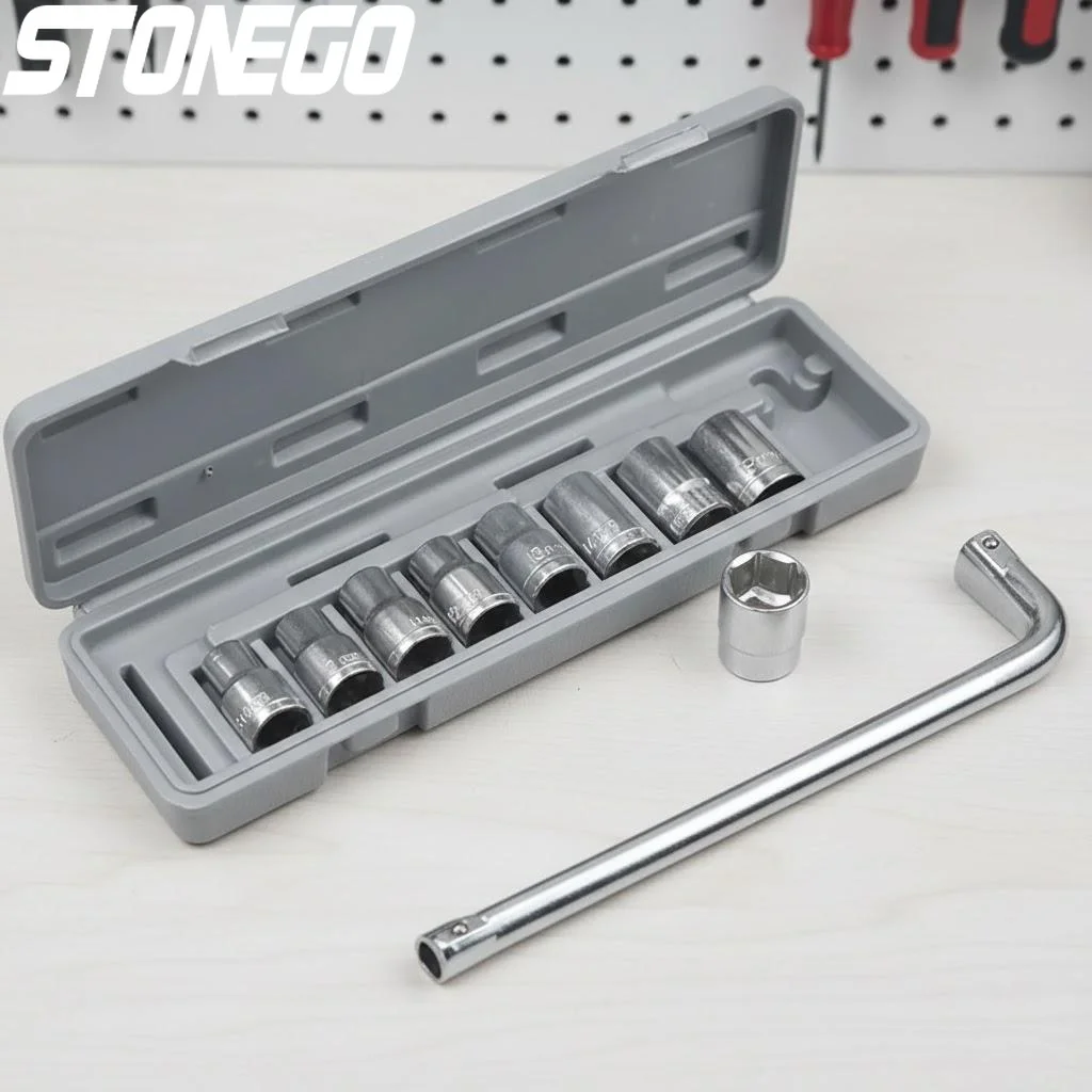 L-Type Socket Wrench Set Metric Drive Spanner Kit with Storage Box for Car Motorcycle Repair Hand Tool