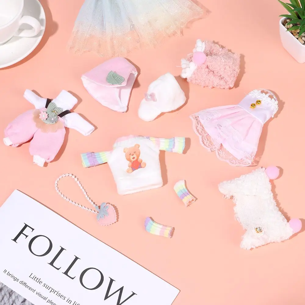 1 مجموعة الأزياء بنطلون قبعة انفصال Ob11 الطفل تنورة مجموعة ملابس دمى الرياضة البدلة السراويل