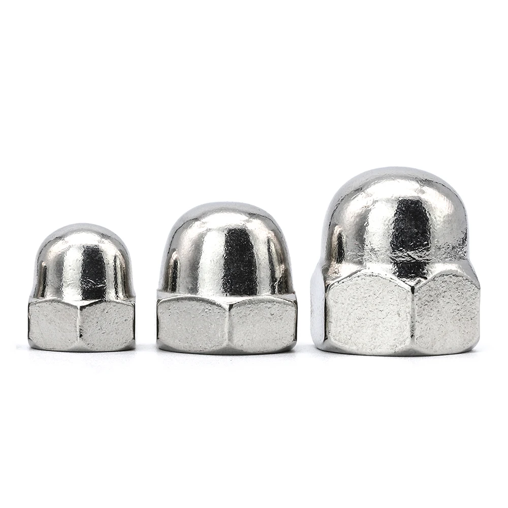 Metric Fine Thread Acorn Cap Nuts 304 Stainless Steel M8 M10 M12 M14 M16 M20 Hexagon Dome Cap Head Decorative Nuts Blind Nuts