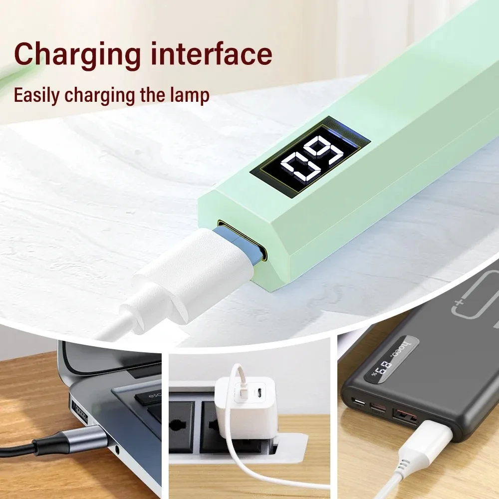 Outils d'art des ongles lampe à ongles de Style stylo TYPE-C 180mAh Mini sèche-ongles portable avec 2 minuteries 20s/60s lampe à LED Uv pour ongles en Gel