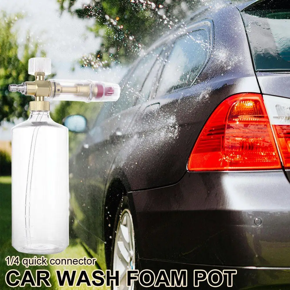 Thick Handle Car Washer Foam Generator Clear 1L Snow Foam Lance Adjustable Spray Empty Bottle Foamer Sprayer