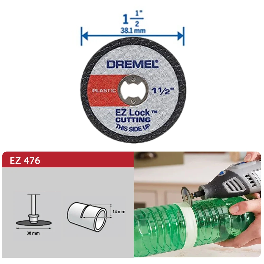 11Pcs Dremel EZ728-01 EZ Lock Rotary Tool Cutting Disc Accessory Kit Grinding Wheel for Metal Wood Glass Plastic Cut Off Polish