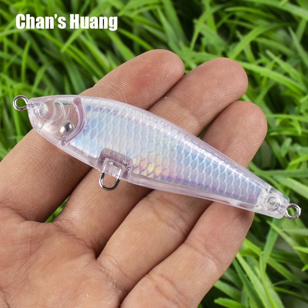 

Заготовки для рыболовных приманок Chan's Huang, 50 шт., с фольгированным покрытием внутри, без покраски, 2,75 дюйма, 6,8 г, плавающие, в форме карандаша, твердые приманки-призмы