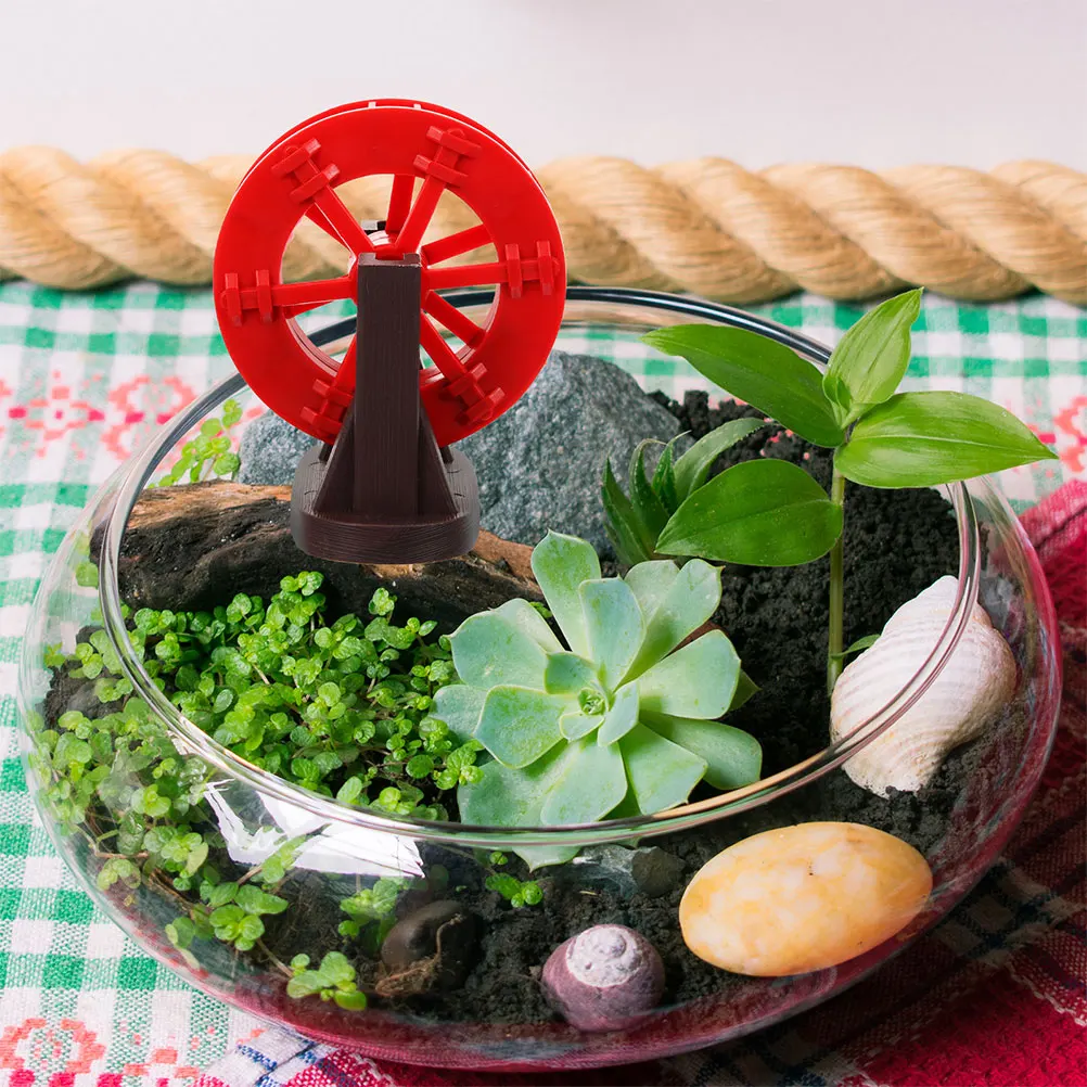 

DIY Landscaping Plastic Water Wheel Stand Miniature Aquarium Fish Tank Garden Decoration Versatile Application Coordinated
