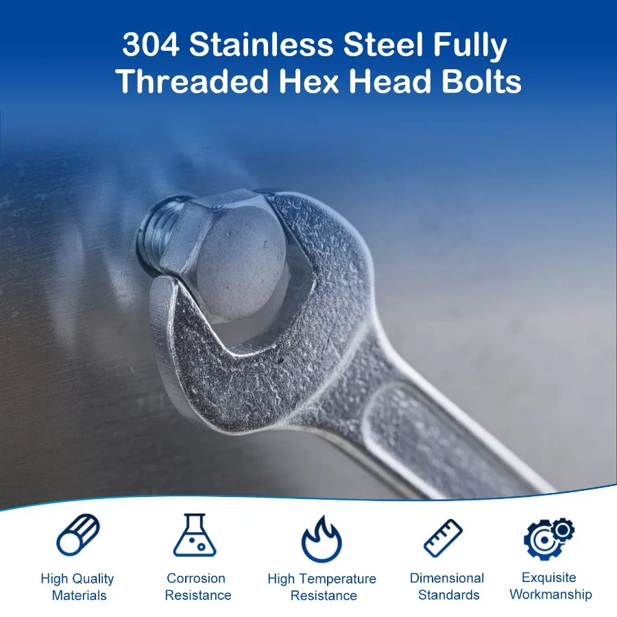 20 Pz 1 4 "20 Bulloni Esagonali 1 4" 20 x 21 2 "A270 304 Acciaio Inossidabile Completamente Filettato Viti Esagonali A U Bulloni per Il Montaggio della Sedia Rail pompa