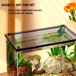 DIY fish tank anti jump net magnetic anti jump net Aquarium transparent anti jump net cover anti jump net turtle anti jump net