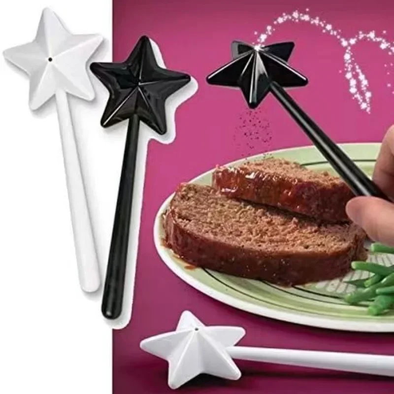 Portable Salt Pepper Shakers Refillable Magical Star Wand Spice Dispenser Seasoning Shaker Set Kitchen Supplies BBQ Gadgets