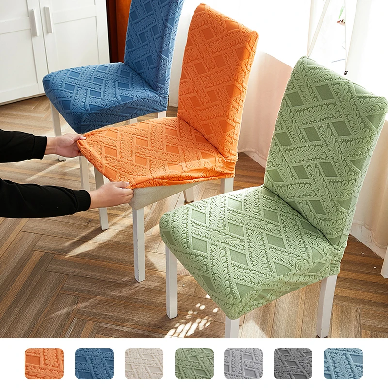 

jacquard plush chair cover for dining room wedding office banquet chair slipcover furniture protector for kids pets