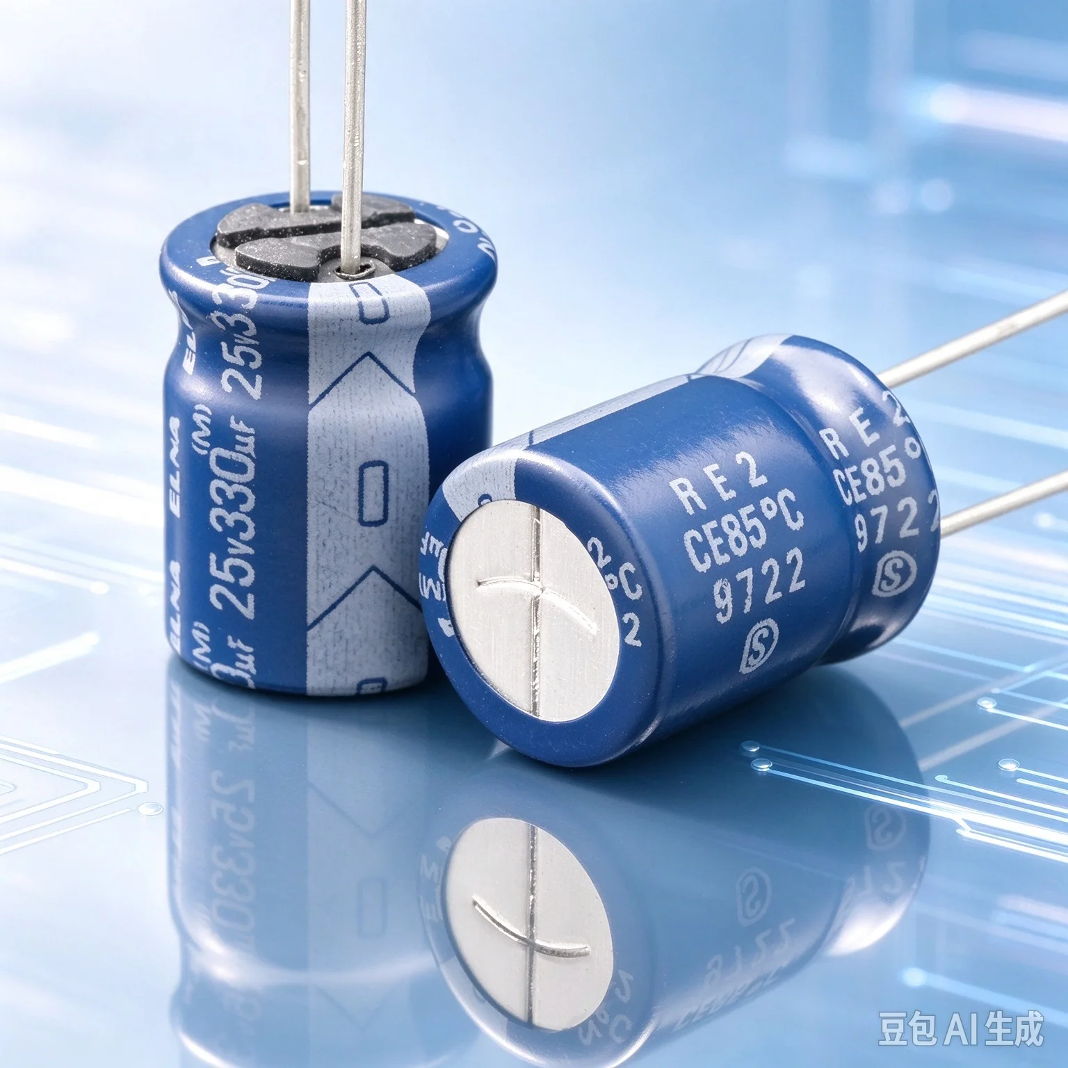 30pcs-for-elna-vintage-blue‑sleeve-audio-decoupling-electrolytic-capacitor-25v-330uf-made-in-japan-1997