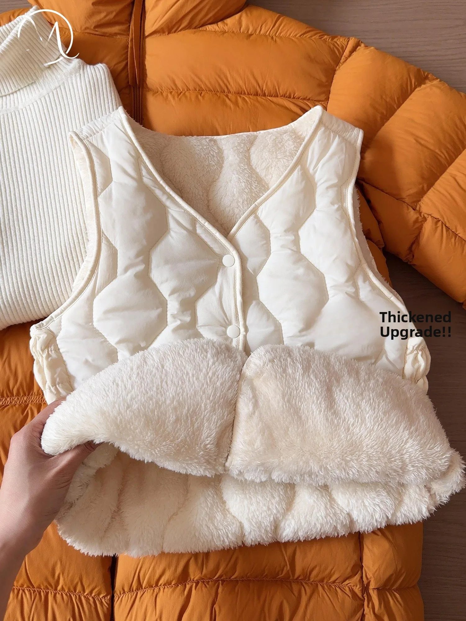 

Жилет женский на меху из овчины, осенне-зимний, для ношения под одеждой, утепленный, с подплечниками, модный, для повседневной носки, укороченный