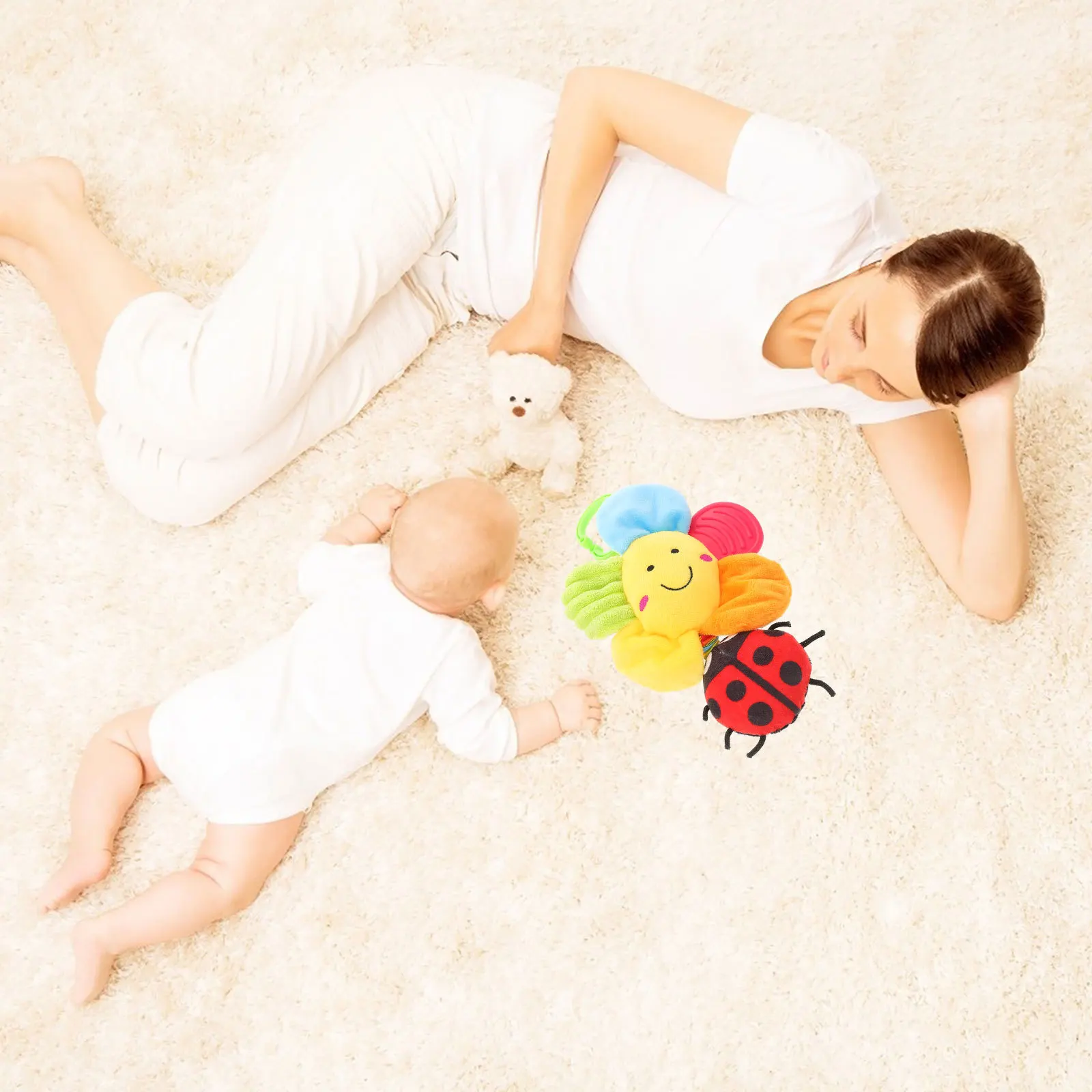 ของเล่นดนตรีแบบแขวนสำหรับเด็กทารก รูปดอกไม้ ดึงเชือกได้ น่ารัก ใช้ได้กับรถเข็นเด็ก เตียงเด็ก ช่วยเสริมพัฒนาการ สนุก สีสันสดใส